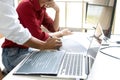 Teamwork team programmer working with computer Royalty Free Stock Photo