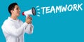 Teamwork team working together business concept success young ma Royalty Free Stock Photo