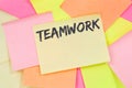 Teamwork team working together success business concept note paper Royalty Free Stock Photo