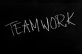 Teamwork Text on Blackboard Royalty Free Stock Photo