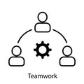 Teamwork, three people and information sharing