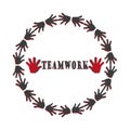 teamwork together hand circle vector element