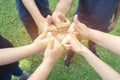 Teamwork togetherness collaboration concept, Group of people giving a thumbs up gesture of approval an success with their hands Royalty Free Stock Photo
