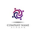 Teamwork union logo community, grup and people vector template Royalty Free Stock Photo