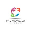 Teamwork union logo community, grup and people vector template Royalty Free Stock Photo