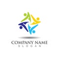 Teamwork union logo community, grup and people vector template Royalty Free Stock Photo