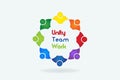 Teamwork unity people logo vector Royalty Free Stock Photo