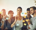 Teamwork, unity and thinking group of business people working on a project together. Discovery, innovation by creative Royalty Free Stock Photo