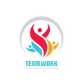 Teamwork vector business logo template creative illustration. People group sign. Social media symbol. Friendship concept. Royalty Free Stock Photo