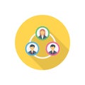 Teamwork vector flat colour icon