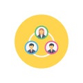 Teamwork vector flat colour icon