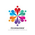 Teamwork vector logo template creative illustration. People group sign. Social media symbol. Friendship teamwork concept. Royalty Free Stock Photo