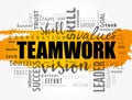 Teamwork word cloud collage, business concept Royalty Free Stock Photo