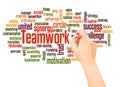 Teamwork word cloud hand writing concept Royalty Free Stock Photo