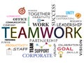 Teamwork word background