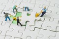 Teamwork, work as team for business success concept, miniature w Royalty Free Stock Photo