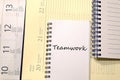 Teamwork write on notebook Royalty Free Stock Photo