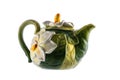 Teapot with a bas-relief of flowers