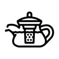 teapot for boiling tea line icon vector illustration Royalty Free Stock Photo