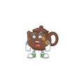 Teapot cartoon character design having angry face