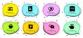 Teapot, Coffee cup and Winner ticket icons set. Parking, Approved and Graph laptop signs. Vector