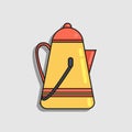 Yellow teapot flat design icon