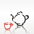 Teapot and cup Royalty Free Stock Photo