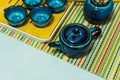 Teapot and cups of Chinese tea on the table for the tea ceremony. Oriental tea set. The concept of a traditional Asian teaa Royalty Free Stock Photo