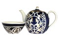 Teapot and drinking bowl for green tea