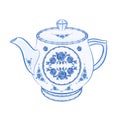 Teapot faience part of porcelain vector Royalty Free Stock Photo