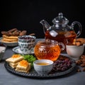 Teapot of Fragrant and Spicy Salabat Tea with Savory Snacks