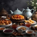 Teapot of Fragrant and Spicy Salabat Tea with Savory Snacks