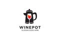 teapot glass wine logo Royalty Free Stock Photo