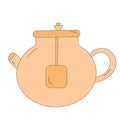 teapot glass yellow tea herb fruit icon element