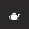 teapot icon. Filled teapot icon for website design and mobile, app development. teapot icon from filled sauna collection isolated