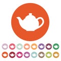 The teapot icon. Tea symbol. Flat