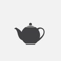 Teapot icon vector isolated on white .