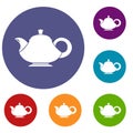 Teapot icons set Royalty Free Stock Photo