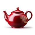 Teapot isolated on white created with Generative AI. Traditional dishware to serve tea.