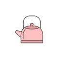 Teapot, kettle icon. Kitchen appliances for cooking Illustration. Simple thin line style symbol
