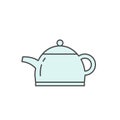 Teapot kettle icon. Kitchen appliances for cooking Illustration. Simple thin line style symbol