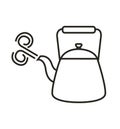 Teapot kettle line icon tea pot outline vector icon illustration Royalty Free Stock Photo