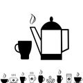 Teapot Kettle Trendy Icon Isolated on White Background Royalty Free Stock Photo