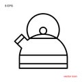 Teapot Kettle Trendy Icon Isolated on White Background Royalty Free Stock Photo
