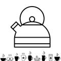 Teapot Kettle Trendy Icon Isolated on White Background Royalty Free Stock Photo