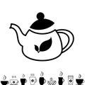 Teapot Kettle Trendy Icon on White Background Royalty Free Stock Photo