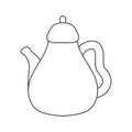 teapot kitchen traditional isolated icon