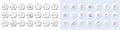 Teapot, Leaf and Inspect line icons. For web app, printing. Line icons. Vector