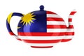 Teapot with Malaysian flag, 3D rendering