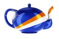 Teapot with Marshallese flag, 3D rendering